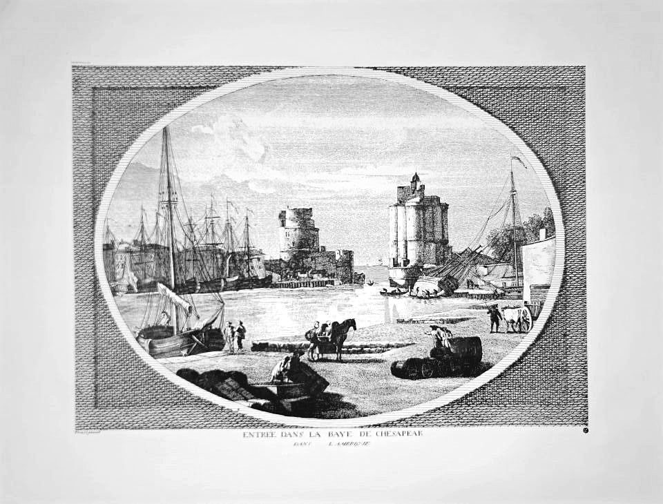 ENTREE DANS LA BAYE DE CHESAPEAK DANS L'AMERIQUE — after Luigi Rossini, Sidney Z. Lucas, New York