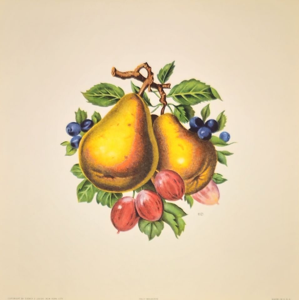 Pears, plums and berries still life — after J. L. Prévost, Sidney Z. Lucas, New York