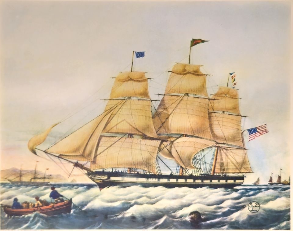 American clipper ship under full sail — unattributed, Sidney Z. Lucas, New York