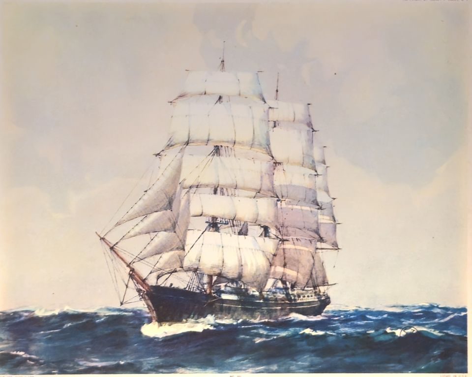 Clipper ship under full sail — unattributed, Sidney Z. Lucas, New York