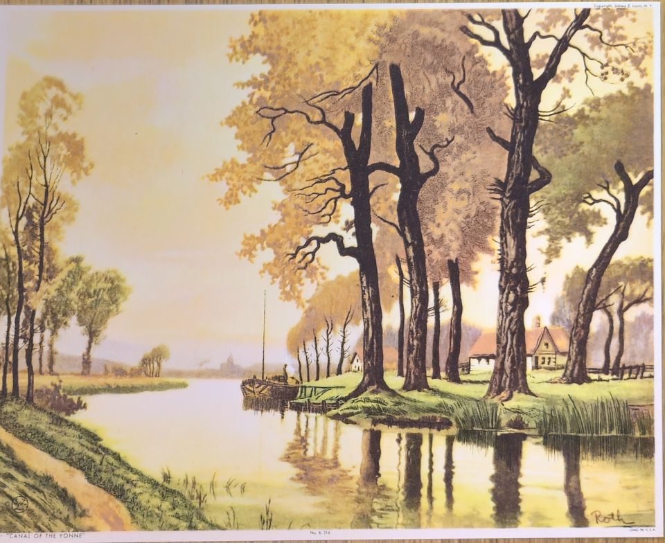 River landscape with bare trees — after Marcel Jourdain, Sidney Z. Lucas, New York