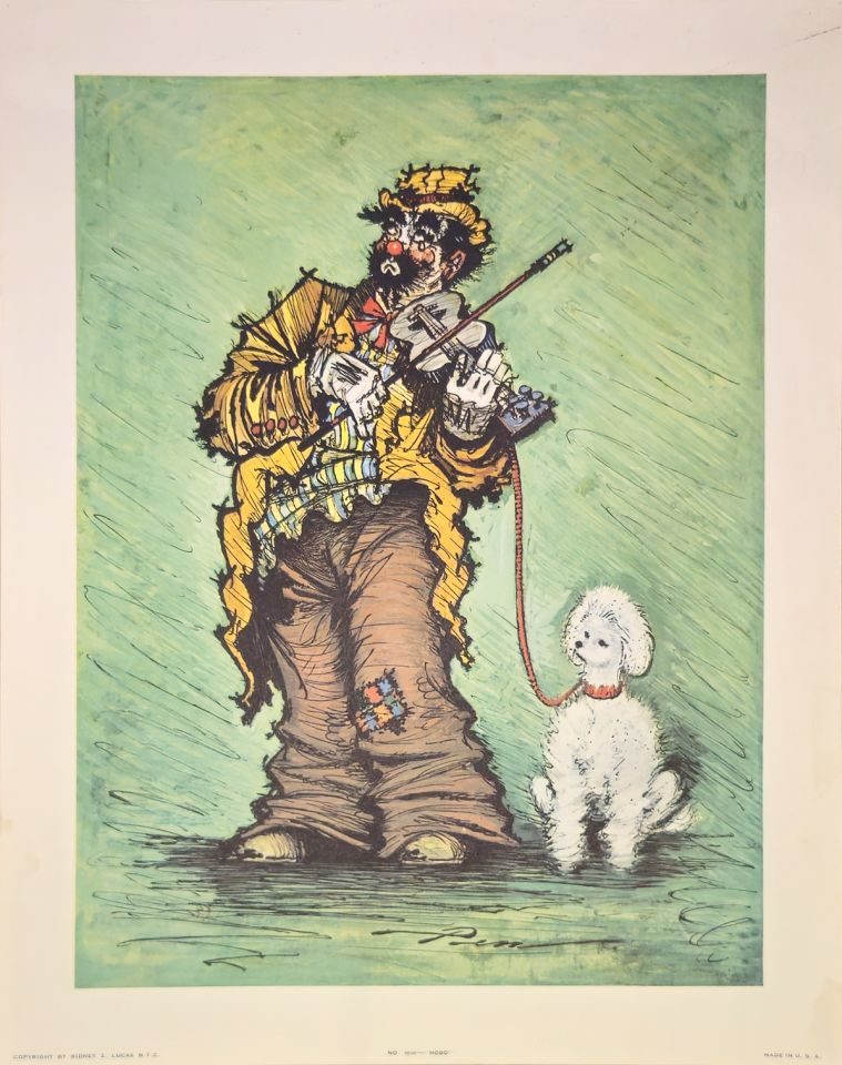 Ragged street violinist with white poodle — Camilla Lucas, Sidney Z. Lucas, New York