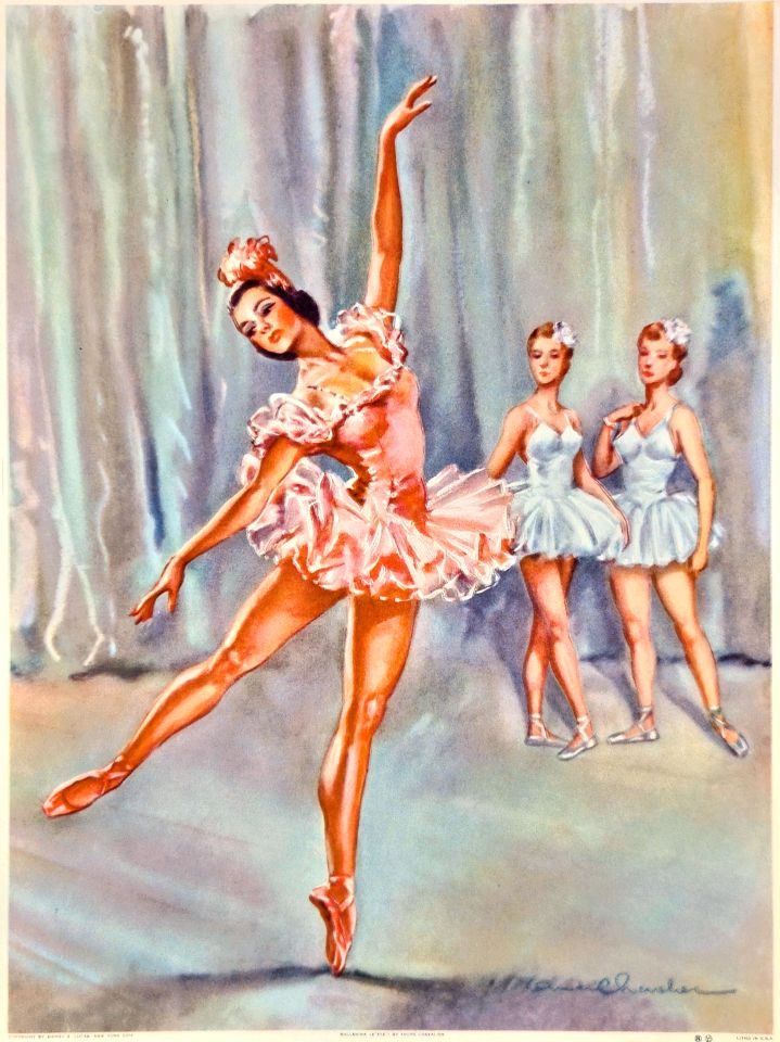 Ballerina in pink tutu on stage — after André Chevalier, Sidney Z. Lucas, New York