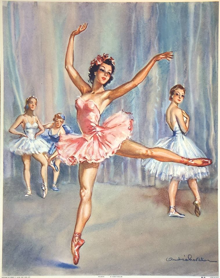 Ballerina dancing before corps de ballet — after André Chevalier, Sidney Z. Lucas, New York